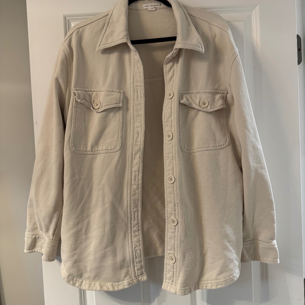 Good American shacket in bone